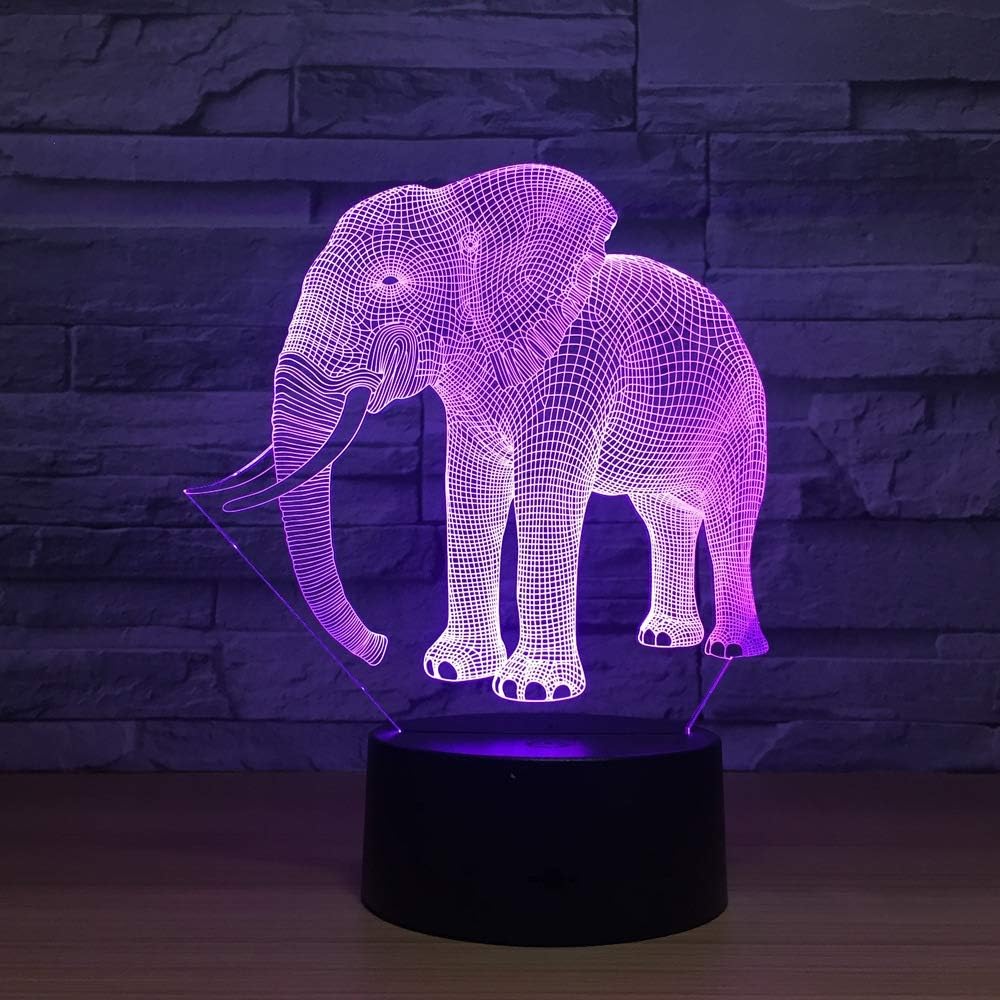 Luz de noche, Elefante Tablero de lámpara 3d Pequeño enchufe Accesorios