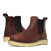 Danner Bull Run 6" Chelsea Steel Toe Work Boots for Men - Full-Grain Leather, with Oil and Slip-Resistant Wedge Outsole, EH Resistant and Made in USA