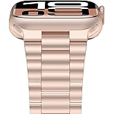 iiteeology Lightweight Stainless Steel Band Designed for Apple Watch Series 1-11, 42mm, 41mm, 40mm, 38mm, SE2&SE3, Replacement iWatch Bands for Women, Rose Gold