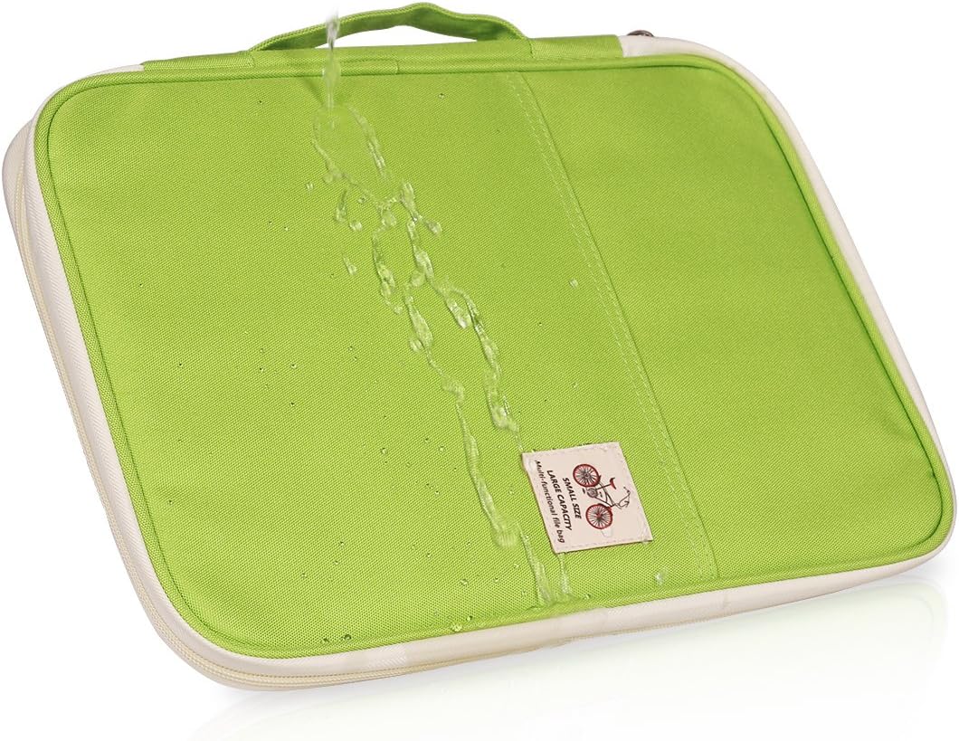 JAKAGO A4 Document Case,Conference Folder with Zip and Handle,Notepad Carrying Case with Various Pockets Suitable for Books/Notebooks/Papers/Pens/Ipad/Files(Green) - Image 5