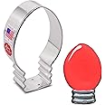 Christmas Lights/Light Bulb Cookie Cutter, 3.25", Made in USA by Ann Clark