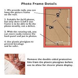 JCJMY 6x10 Picture Frame Red for Wall Hanging or