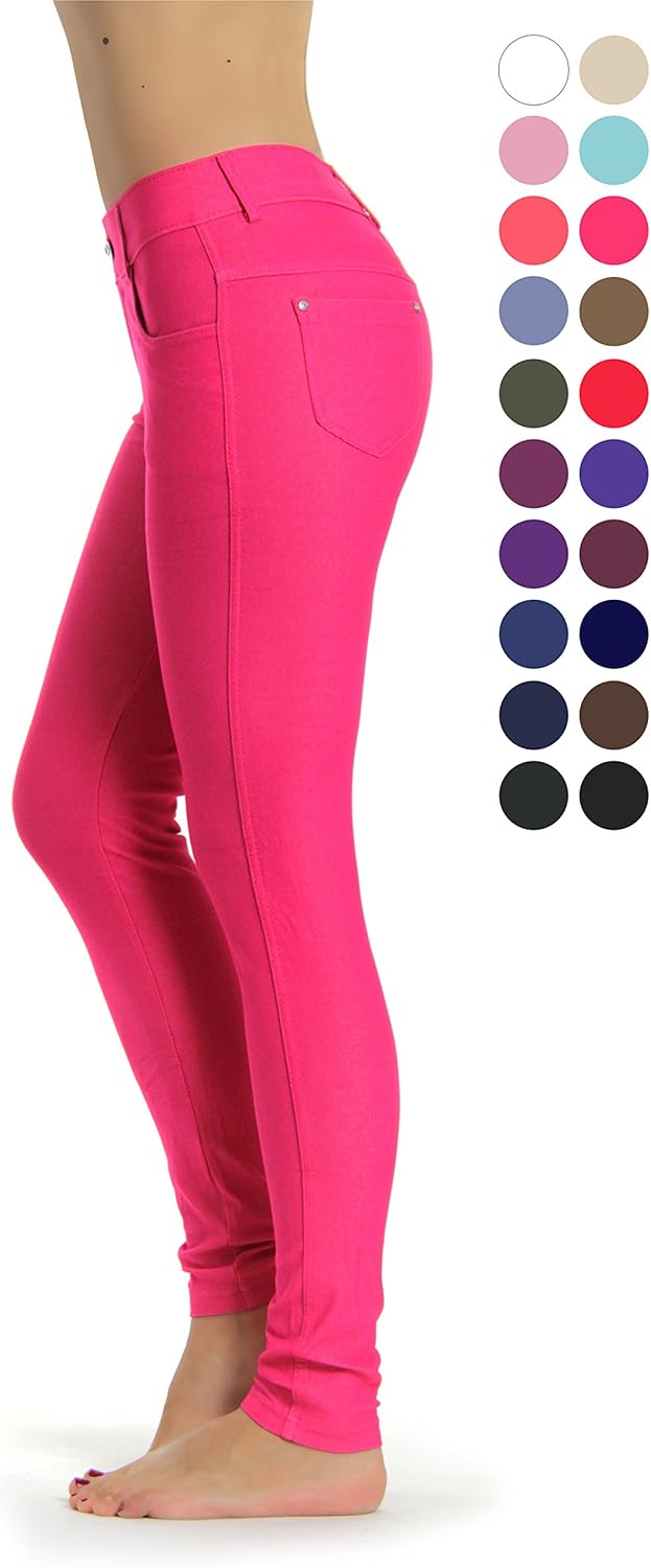 Prolific Health Women's Jean Look Jeggings Tights Slimming Many Colors Spandex Leggings Pants Capri S-XXXL