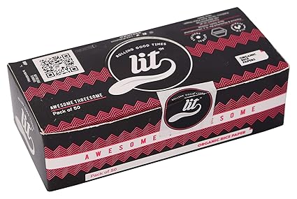 LIT Rolling Paper King Size Awesome Threesome White Rice Smoking Paper (Pack of 50)