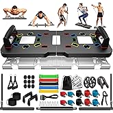 LALAHIGH Push Up Board,36 in 1 Home Gym Equipment with Ab Roller Wheel & Resistance Bands, Portable Foldable Workout Board for Full Body Strength Training Men Women,Gift for Boyfriend