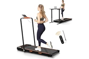 AIRHOT Walking Pad, 2 in 1 Under Desk Treadmill of Compact Space, 2.5HP Quiet Desk Treadmill with Remote Control & LED Display, Portable Treadmill for Home/Office, Installation-Free