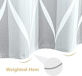 Geometric Shower Curtain 182x182cm Grey With Metal Hooks view 5