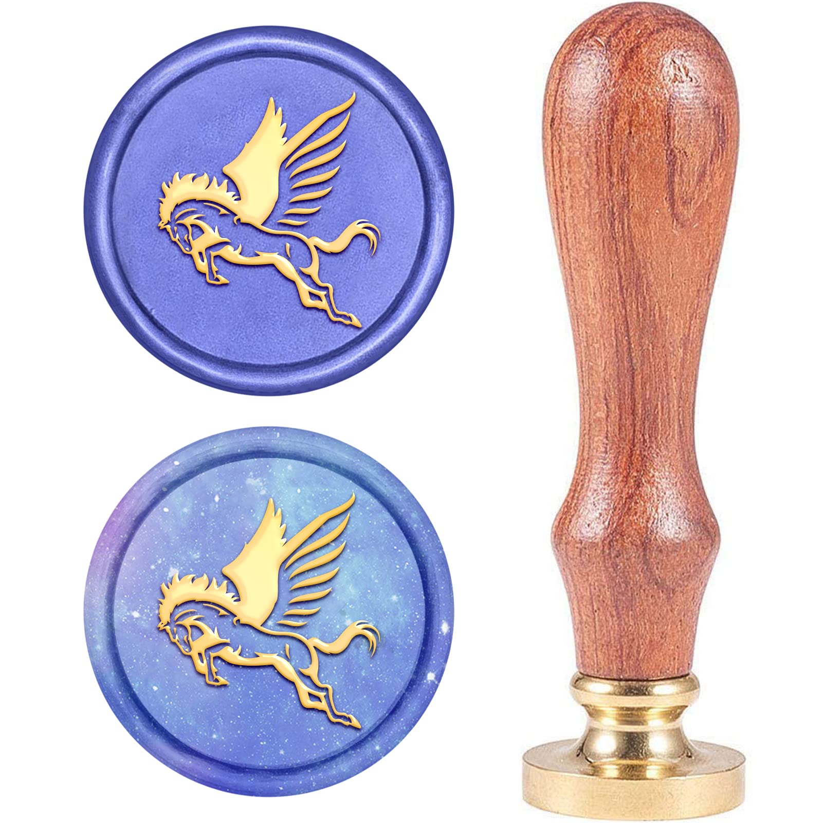 CRASPIRE Wax Seal Stamp Animal Sealing Stamp Horse Removable Brass Head Natural Wood Handle for Envelope Invitation Card Embellishment Box Package Decoration