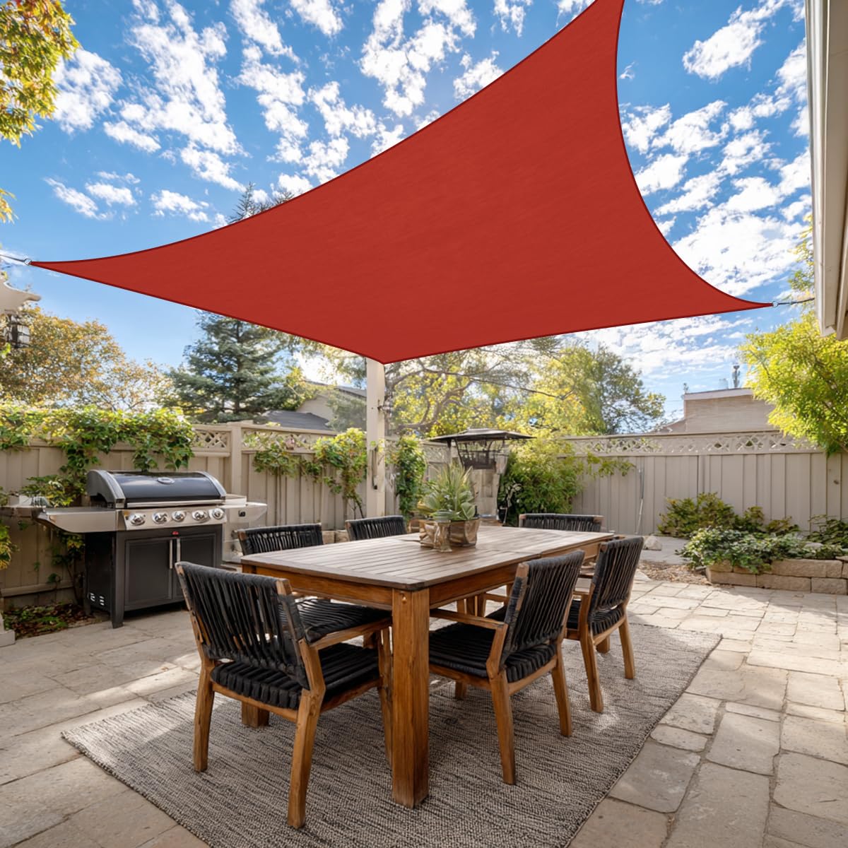 Green Bay Terracotta Patio Anti-UV Shade Sail - 3x3m Square - Gazebo Sail Awning Canopy