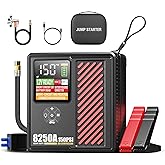 ADORETRIP 8250A Jump Starter with 150PSI Air Compressor, 12V Car Battery Booster, 22000mAh Portable Tire Inflator for 12L Gas/10L Diesel, LED Display, LED Light, Storage Case, Jumper Cables