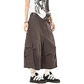 DAZZLZZAD Cargo Shorts Y2k Men Baggy Jorts Shorts Grunge Clothes Loose Long Jorts Hip Hop Shorts Streetwear