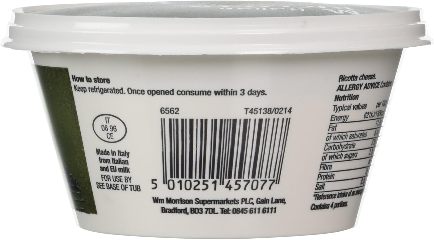 Morrisons Italian Ricotta 250g Amazon Co Uk Grocery