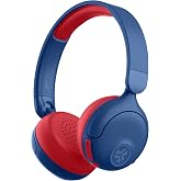 JLab, JBuddies ANC 2 in 1, Kids Headphones, Active Noise Cancelling, Wireless + Wired, Blue/Red