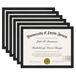 A PLUS MAX Black 8.5 x 11 Frame Set of