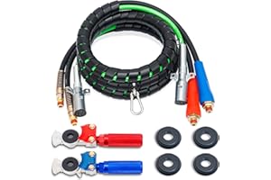 YiaChuii 12 FT Air Lines for Tractor Trailer (12FT Air Lines & Glad Hands & Handles)