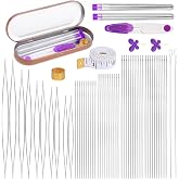 GarfxG 60 PCS Beading Needles Set with 10 Sizes Beading Seed Needles | Bead Threading Needles with Threaders, Thimble, Scissors, Measure Tools in Storage Box for Jewelry Making