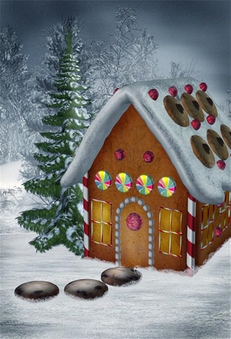 Christmas gifts gingerbread house photography backdrops kat-28 – dbackdrop Amazon.com : AOFOTO 6x8ft Christmas Gingerbread House Background Winter Tree Snow Photography