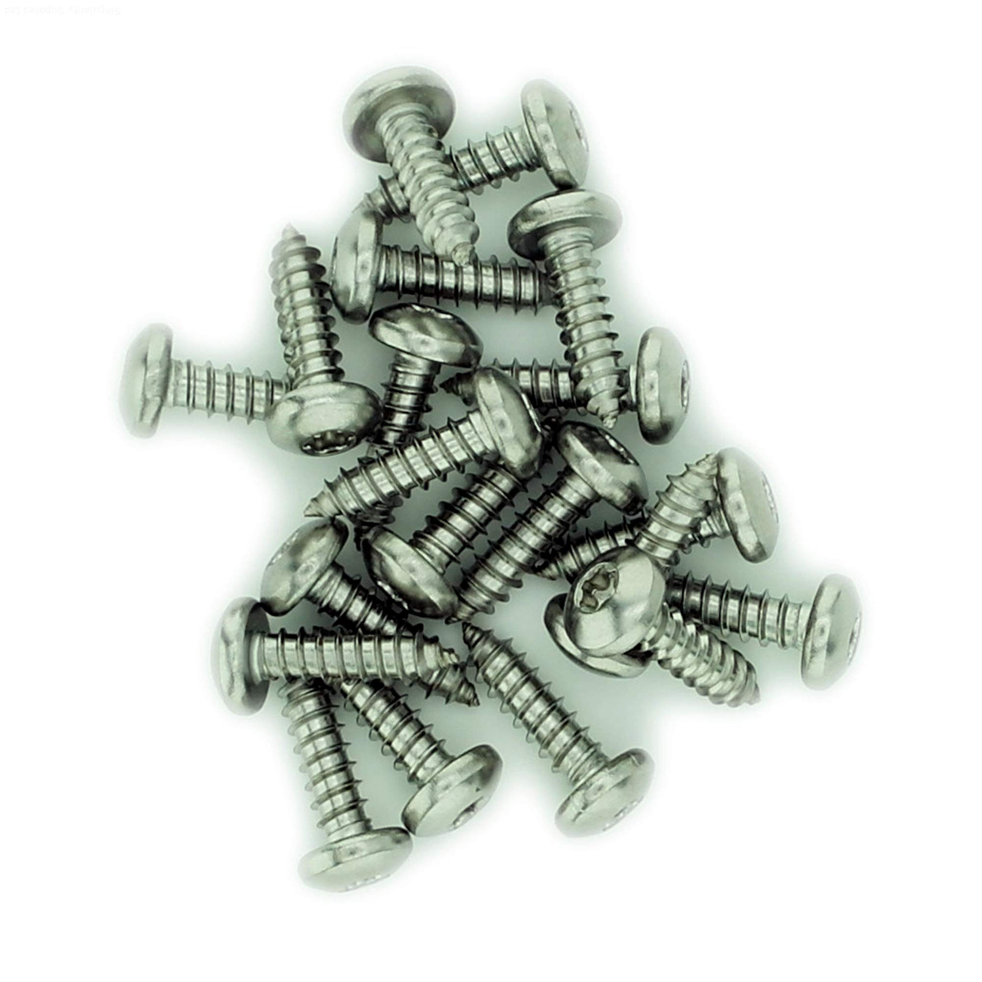 No.6 x 0.375 (3.5mm x 9.5mm) TX Pan Self-Tapping Screw - Stainless Steel (A2) (Pack of 20) — image 1