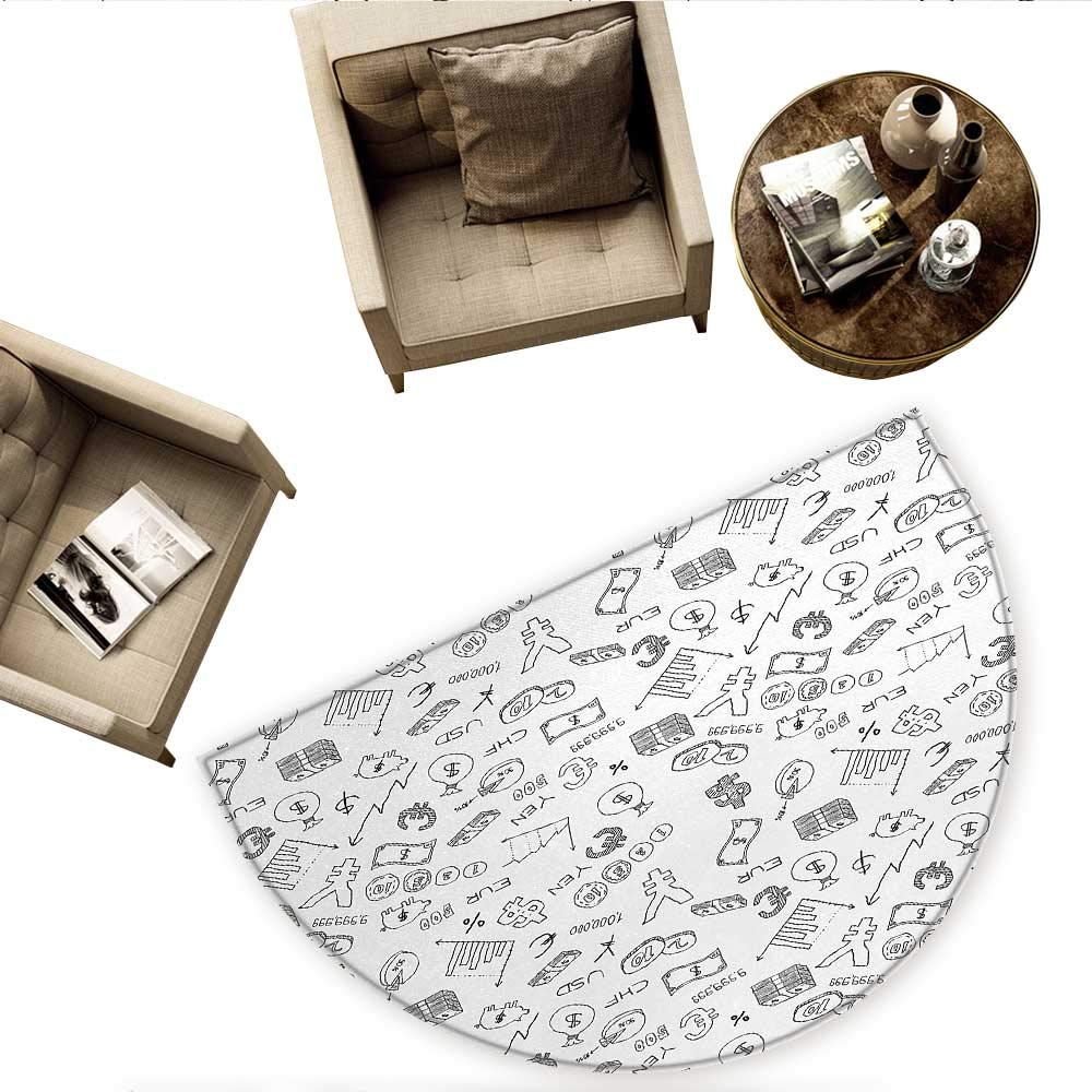 お1人様1点限り モダン半円形クッション B07k6r9xws イエロー レールロードに黄色 冬の風景 古いサバーバンイラスト 59 エントリドアマット 高さ55 1インチ カラー11 X 奥行 6インチ イエローとライトブラウン H 59 Xd 6 H 59 カラー11 B07k6r9xws キタモトシ