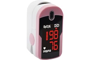 CONCORD HEALTH SUPPLY Concord Pink Fingertip Pulse Oximeter with Reversible Display, Carrying Case and Lanyard