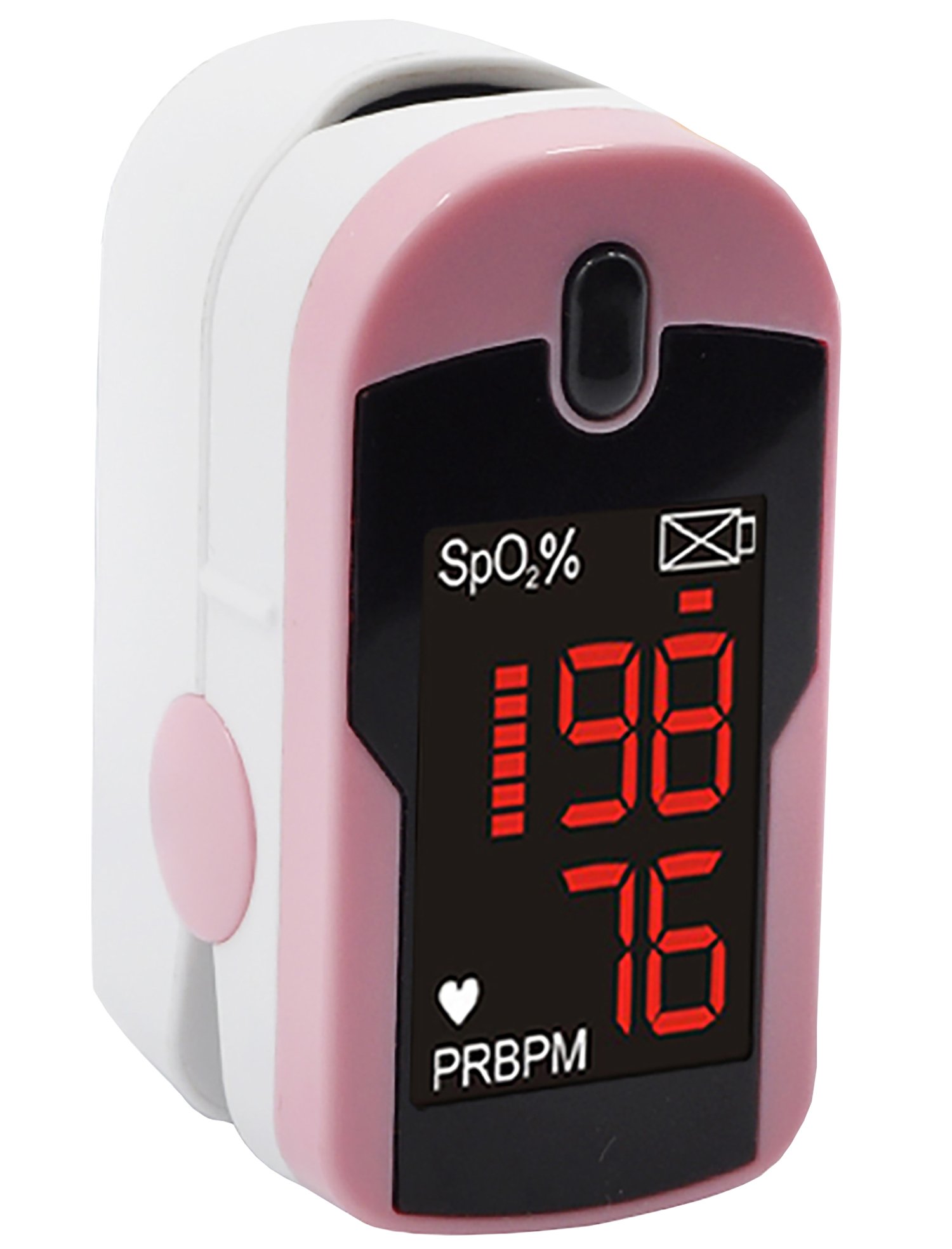 Concord Pink Fingertip Pulse Oximeter with Reversible Display, Carrying Case and Lanyard