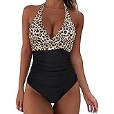 SUUKSESS Women Sexy Halter Tankini Bathing Suits Slimming Tummy Control High Waisted Swimsuits 2 Piece