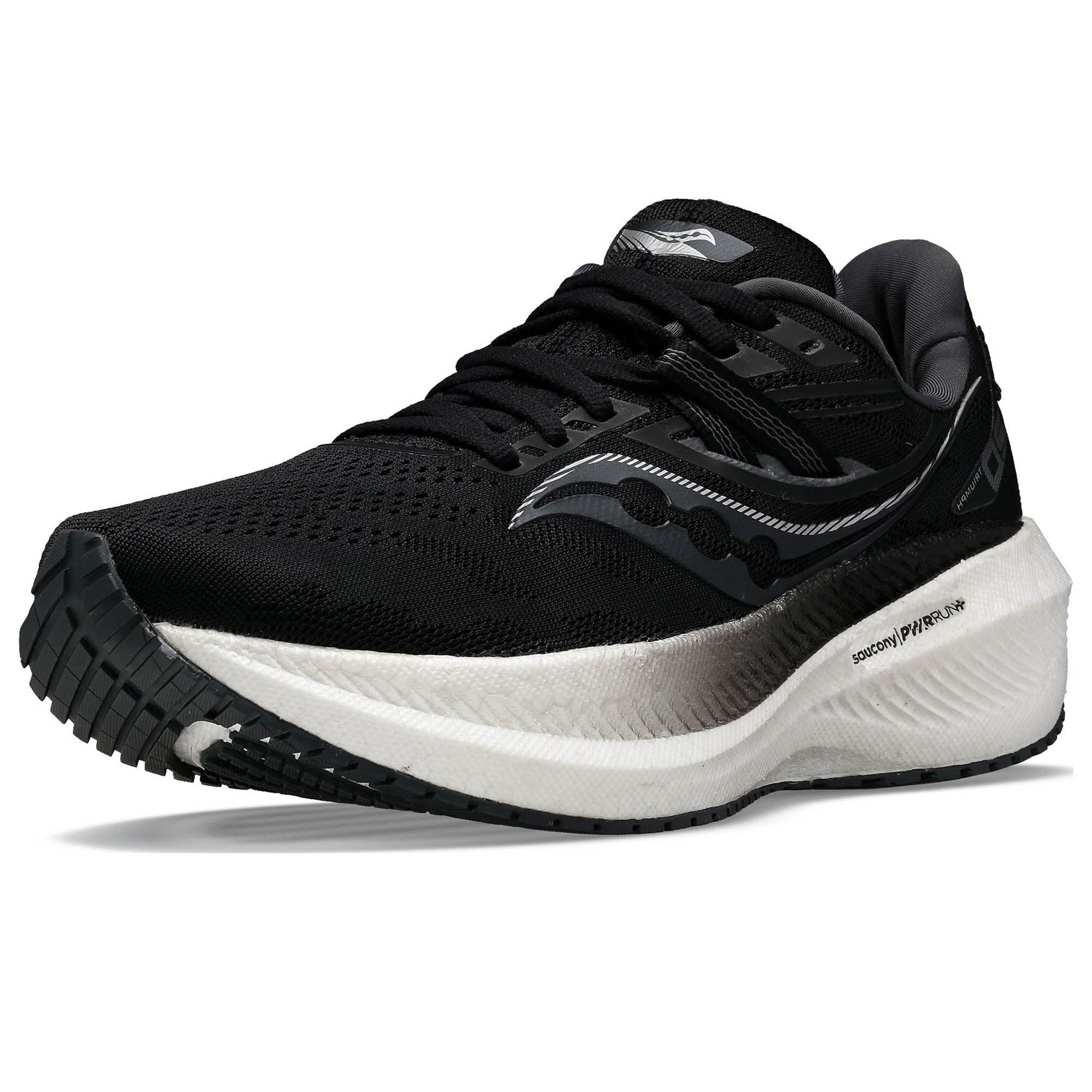 Saucony Women’s Triumph 20 Running Shoe, Black/White, 10.5 Wide