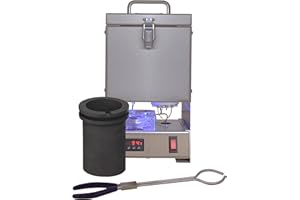 PMC SUPPLIES LLC Tabletop QuikMelt 120oz PRO-120 Stainless Steel Electric Melting Furnace w/Tongs & Crucible for Gold Silver Precious and Non Precious Metal Jewelry Making Foundry Furnace Kiln-120 Volt Metal Smelter