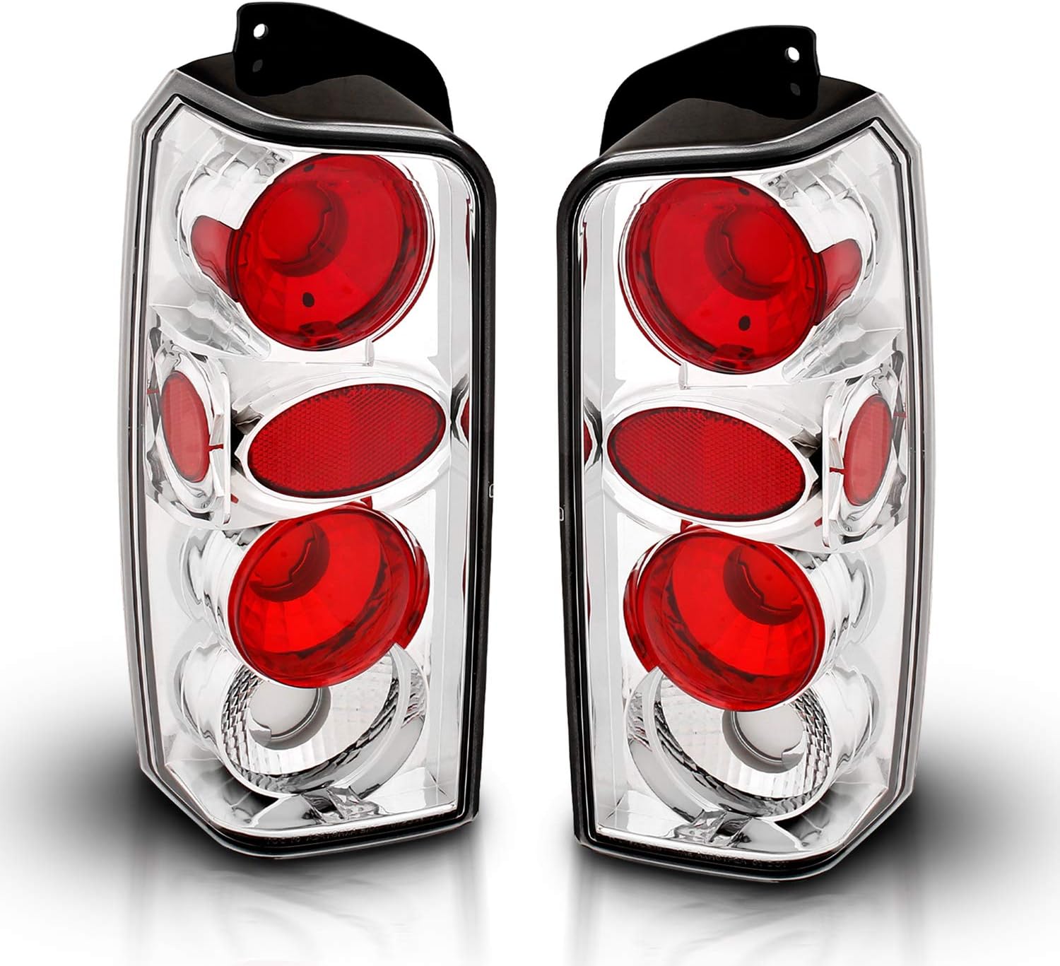 AmeriLite Chrome Euro Tail Lights for Jeep Cherokee