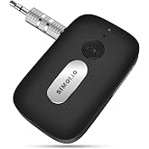 SIMOLIO Bluetooth Receiver for Car w/AUX, Hands-Free Call &amp; Volume Control | 3.5mm Bluetooth Audio Adapter with 35H Battery Life, Wireless Receiver for Home Stereo &amp; Wired Headphones/Speakers JH-215A