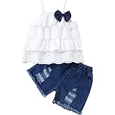 Hipea Toddler Baby Girls Summer Clothes Outfits Ruffle Camisole Spot Dot Tops and Casual Shorts Newborn Girl Clothing