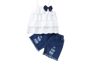 Hipea Toddler Baby Girls Summer Clothes Outfits Ruffle Camisole Spot Dot Tops and Casual Shorts Newborn Girl Clothing