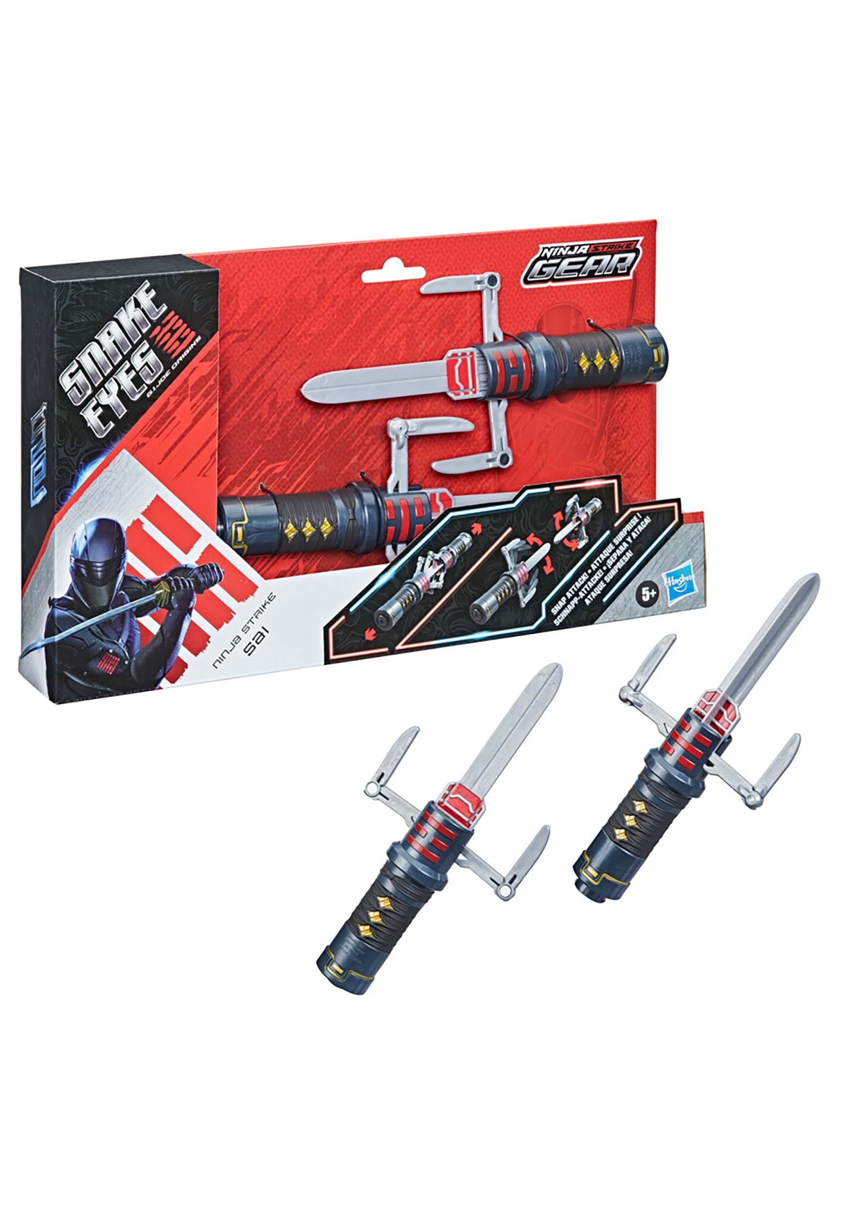 Hasbro Snake Eyes: G.I. Joe Origins Ninja Strike Gear Ninja Strike Sai with Snap Attack Action Feature, Roleplay Toys for Kids Ages 5 and Up