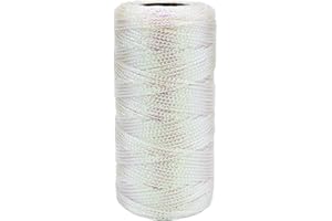 LEECOGO Metallic White Twine 1.5 mm Thick 328 Feet for DIY Crafts Festival Christmas Tree Decor,Multicolor