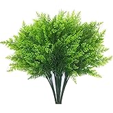 CATTREE Artificial Ferns Shrubs Bushes, Faux Plastic Plants Fern Leaves Fake Persian Grass Wedding Indoor Outdoor Home Garden Verandah Kitchen Office Table Centerpieces Arrangements Decoration 4 Pack