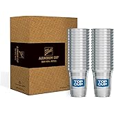 Top Cup – 16 Ounce, 30 Count, Reusable Aluminum Party Cups | Cold-Holding, Recyclable, Made in USA