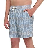 Reebok Mens Swim Trunks with Mesh Liner, 7” Inseam Quick Drying Mens Bathing Suit, Board Shorts for Swimming and Beach