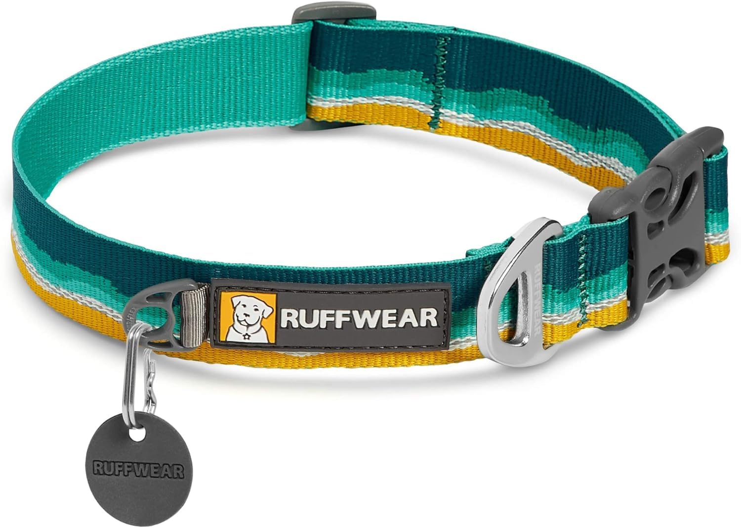 RUFFWEAR Crag Dog Collar, Reflective and Comfortable Collar for Everyday Use, Seafoam, 20"-26"