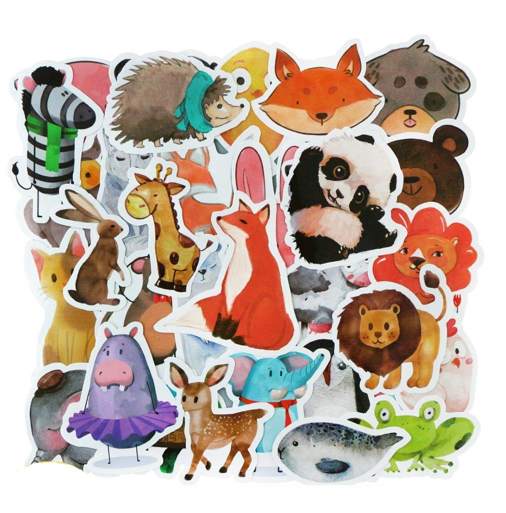 SetProducts Top Stickers! Pack of 50 Animals Stickers - Sticker Vinyls - Different Animals and Pets Non-Vulgar - Fashion, Style, Bomb - Customization Laptop, luggage, moto, bike, skateboard ...