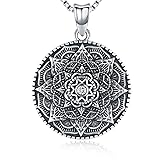 Friggem Sterling Silver Mandala Necklace Flower of