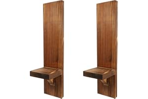 HINTRMENT Rustic Wooden Wall Mounted Candle Sconces Pair, Votive Tealight Holders for Home Decor, Vintage
