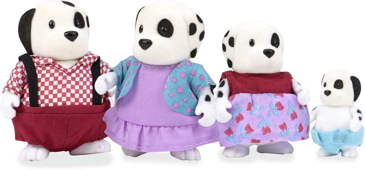 Li'l Woodzeez, Woofwinkle Dog Family, 5pc Set including Miniature Figurines and Storybook