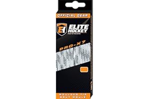 Elite Hockey PRO-X7 Wide Molded Tip Cotton Hockey Skate Laces (Color, Size Choice)