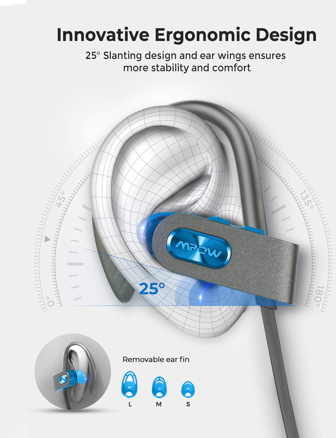 Mpow Bluetooth Headphones Waterproof Ipx7 Wireless Earbuds Sport