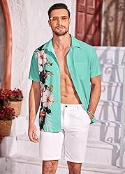 COOFANDY Men's Vacation Shirts Short Sleeve Hawaii