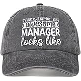 InnoBeta Manager Gifts, Cap for Women for Christmas, Birthday, Adjustable Embroidered Baseball Hat (Grey)