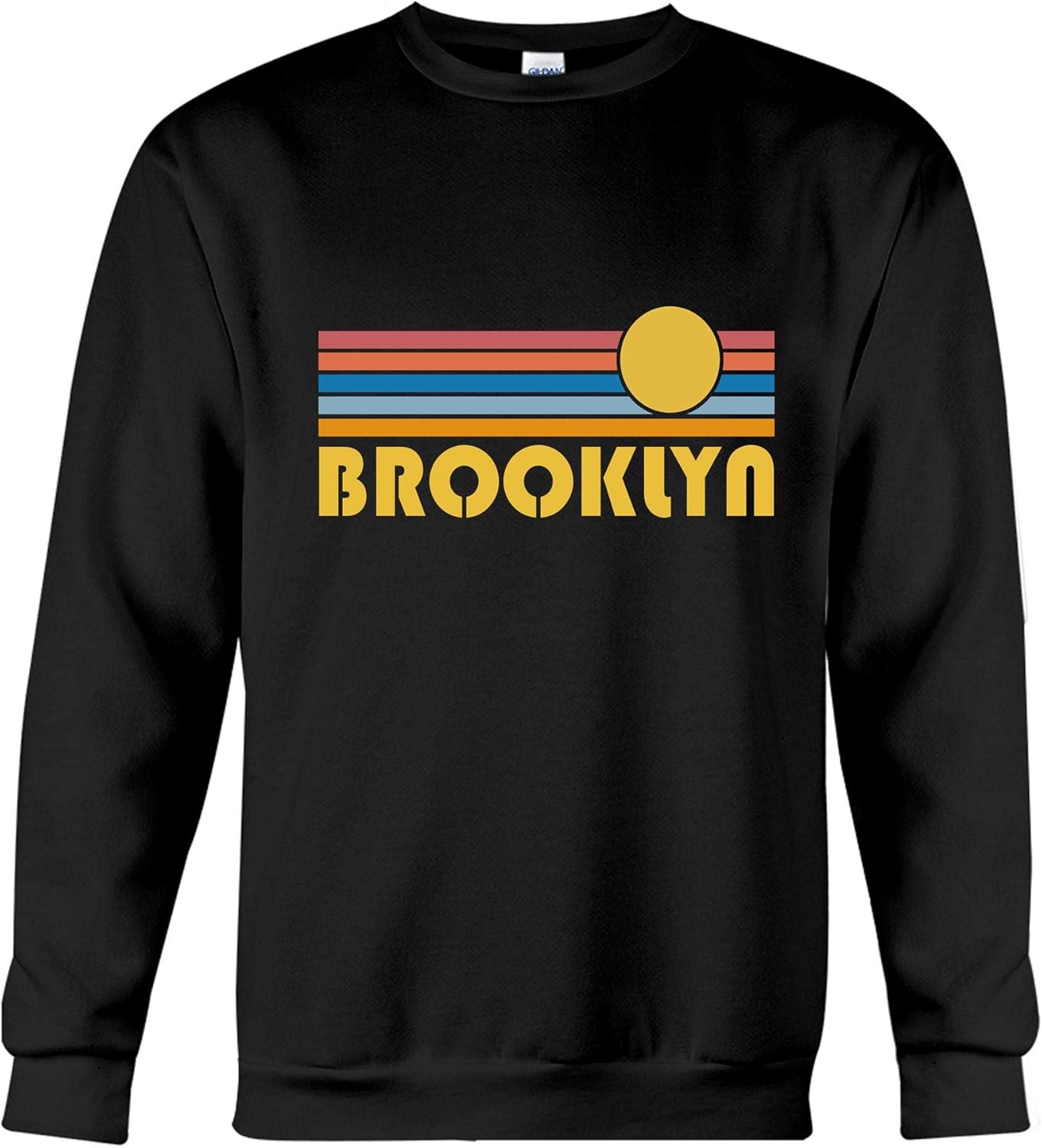 Brooklyn, New York Crewneck Sweatshirt Retro Sunset