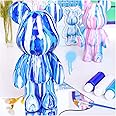 Coniuty DIY Creative Blank Painting Fluid Bear Figure Kit, Multicolor Mix Paint Design for Home Decoration (Blue, Fluid Bear)