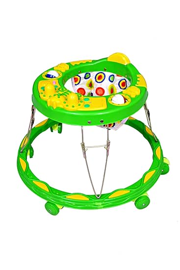 CHILDSTAR Baby Butterfly Round Base Double Horn with Soft Cushion seat rattles (Green)