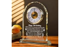QIANRUNA 75th Birthday Gifts for Women, 75 Year Old Birthday Decorations Clock Gifts for Her, Meaningful Turining 75 Bday Gifts Idea for Women, Men, Friends, Mom, Dad, Sister